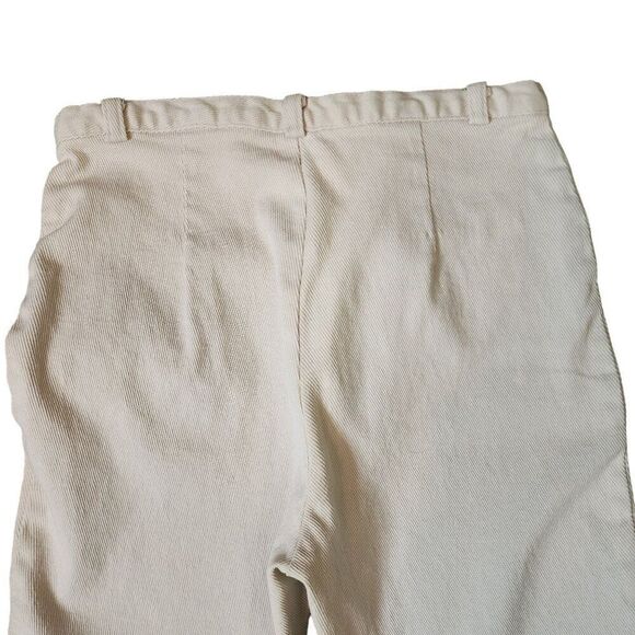 Vintage 70s Skinny Twill Pants Slim Cut Womens Size S Beige Ankle - Picture 4 of 5